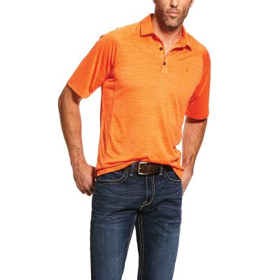 Ariat Western: Charger Polo Hombre - Naranjas (FNXBZ9461)